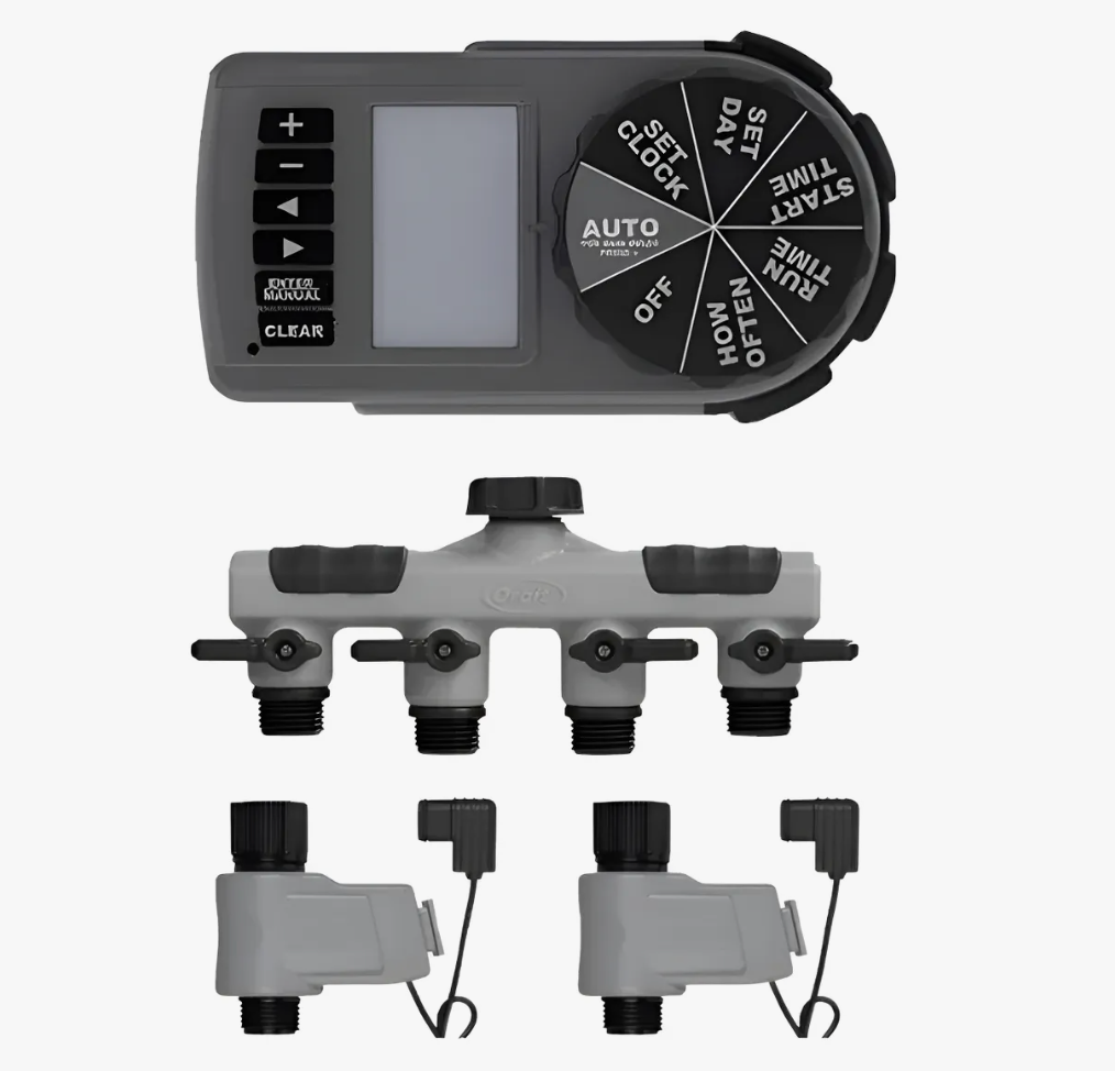 Temporizador Digital de 4 Saídas, acompanha 2 Válvulas